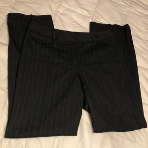 Ann Taylor petites black pants w/ blue pinstripe